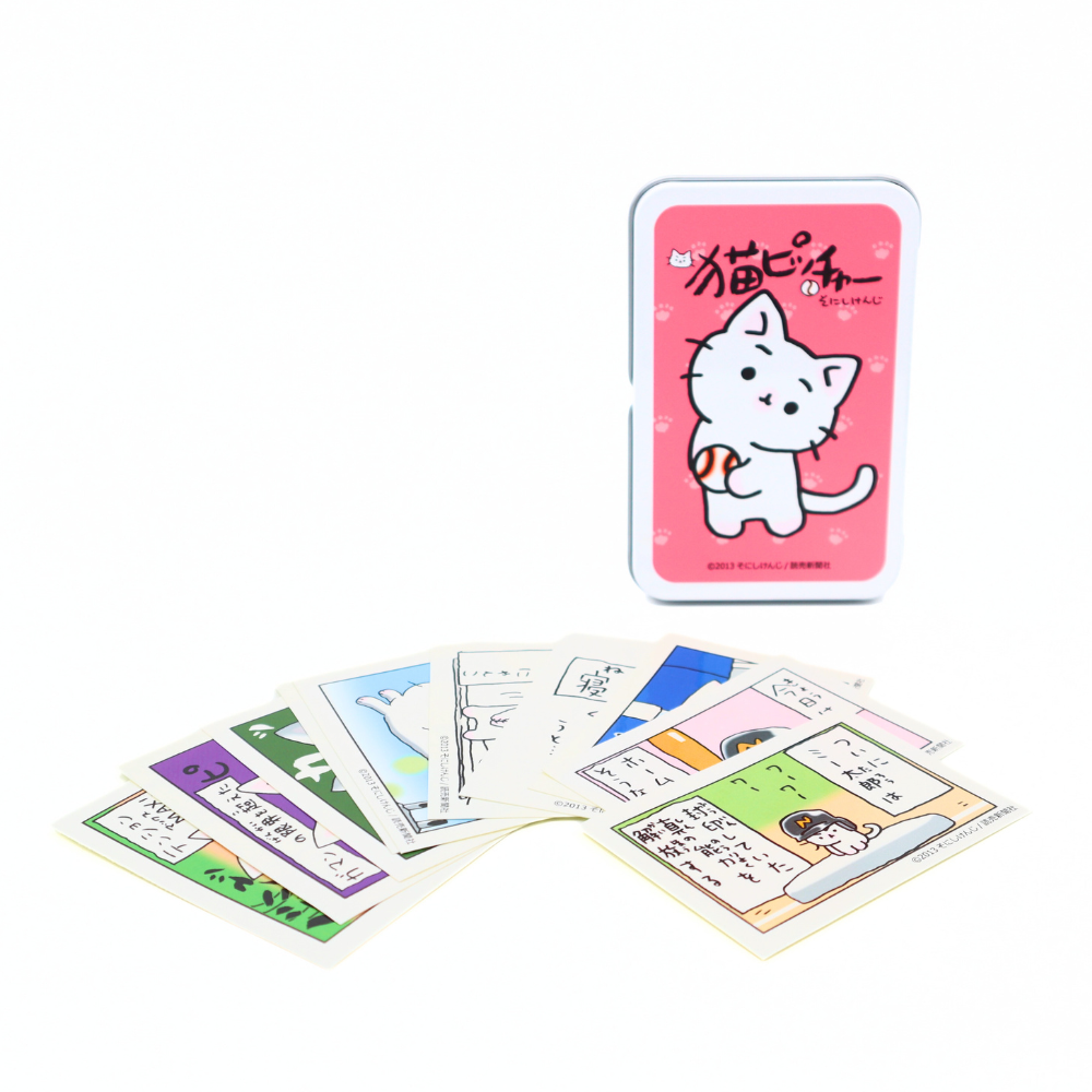 猫ピッチャー 　ステッカー入り缶ケース