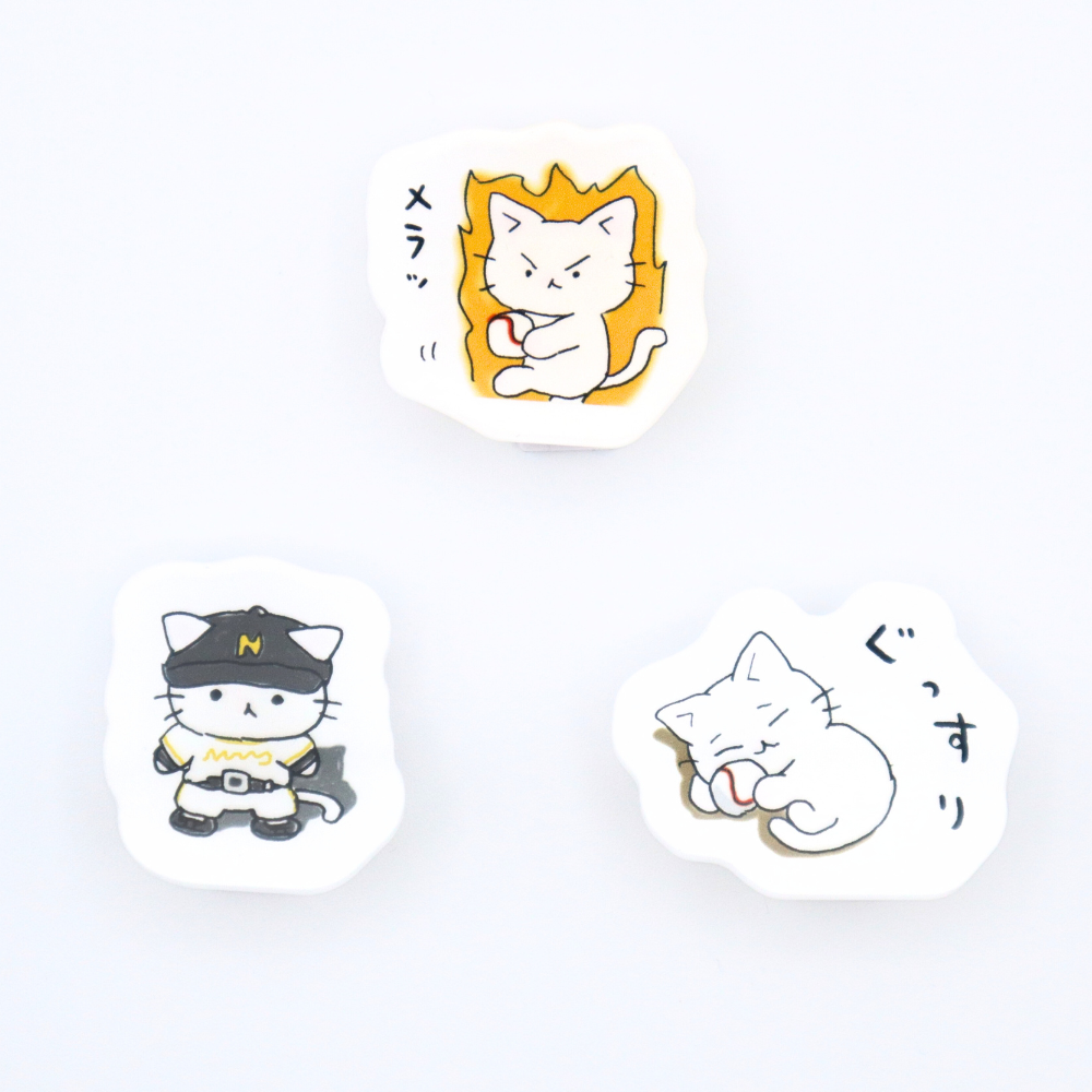 猫ピッチャー 　アクリル回転クリップ