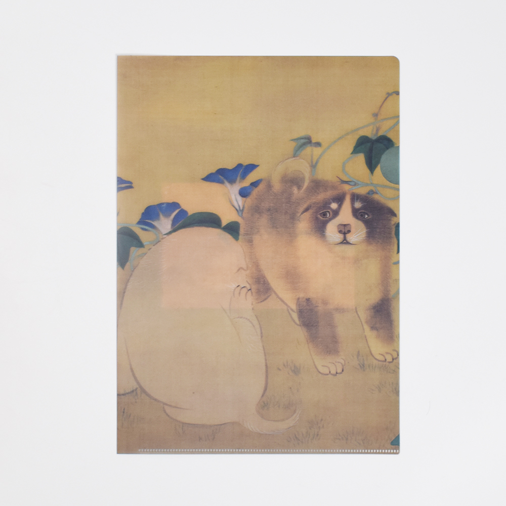 特別展「日本美術をひも解く―皇室、美の玉手箱」クリアファイル 山口素絢「朝顔狗子図」