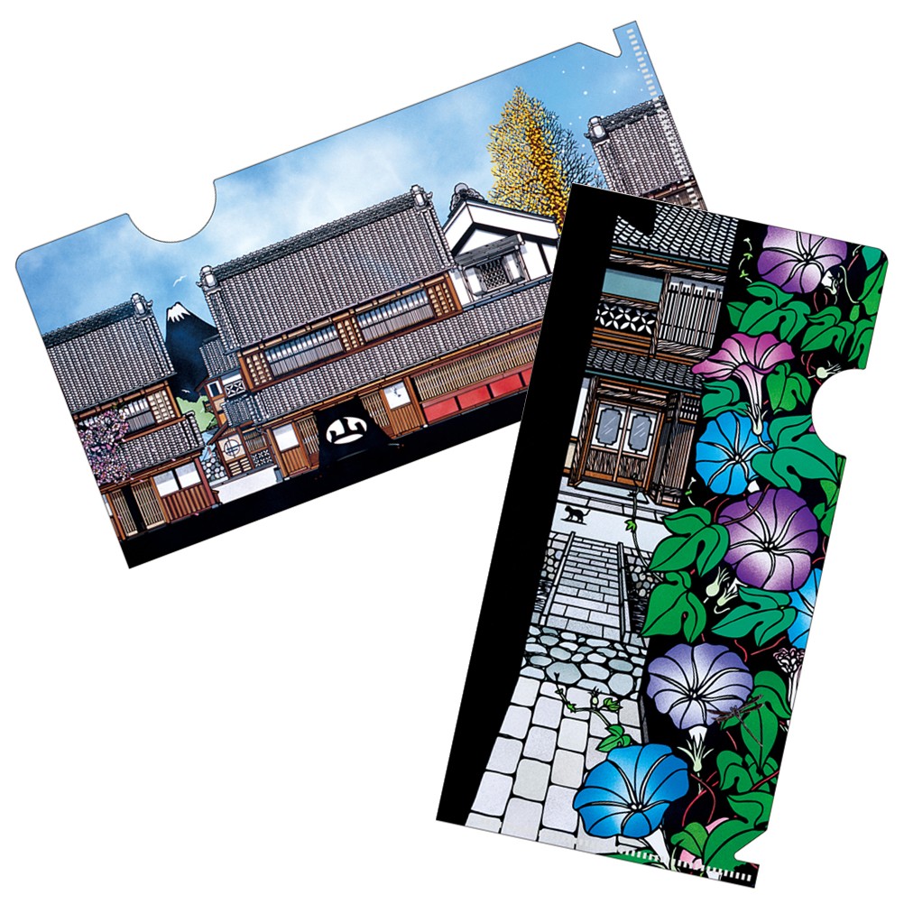 スリムファイル 町家の四季／日本の夏　［切り絵画家 久保修］