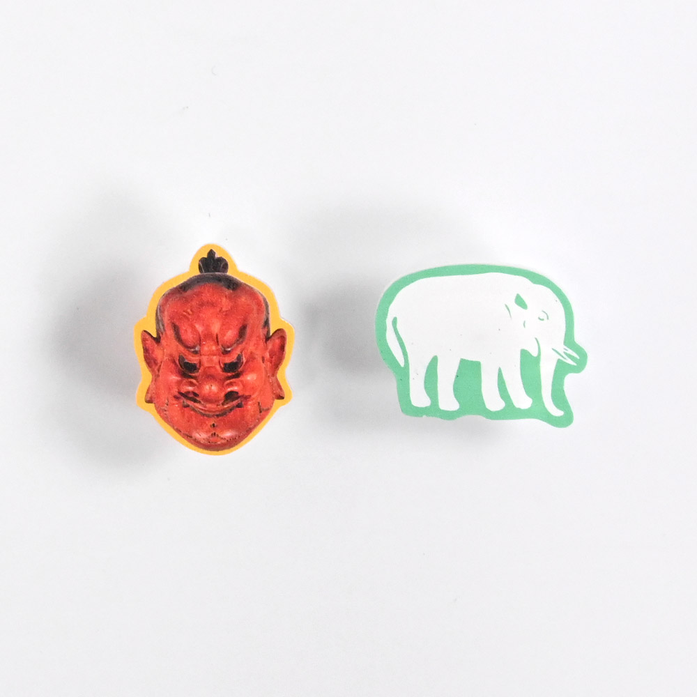 アクリルピンバッジ ＜伎楽面＞／象