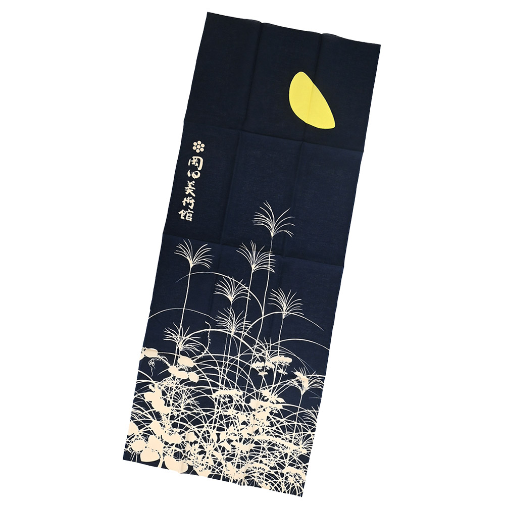 手ぬぐい　月に秋草図屏風