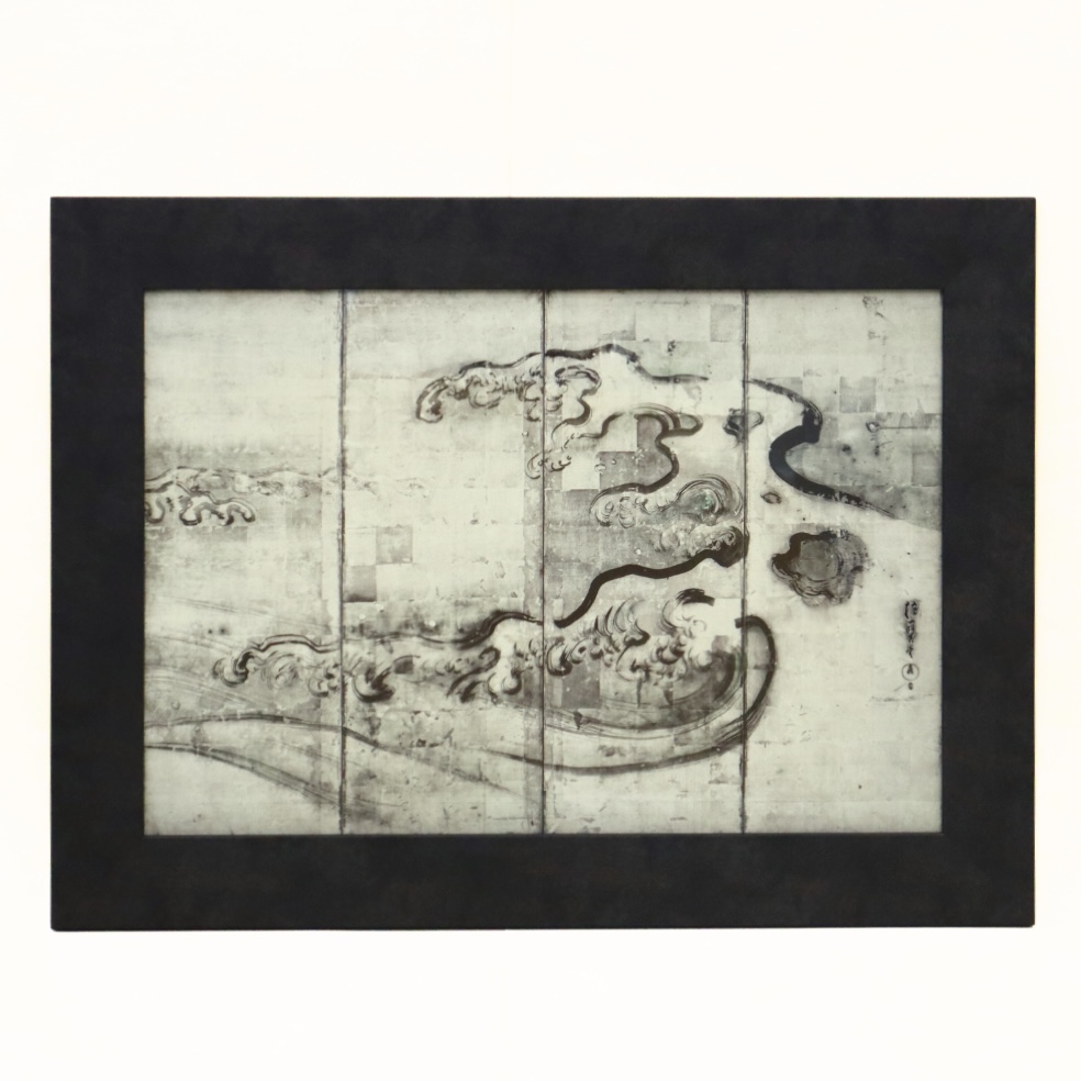 ジークレー複製画　酒井抱一「波図屏風」（額付き）