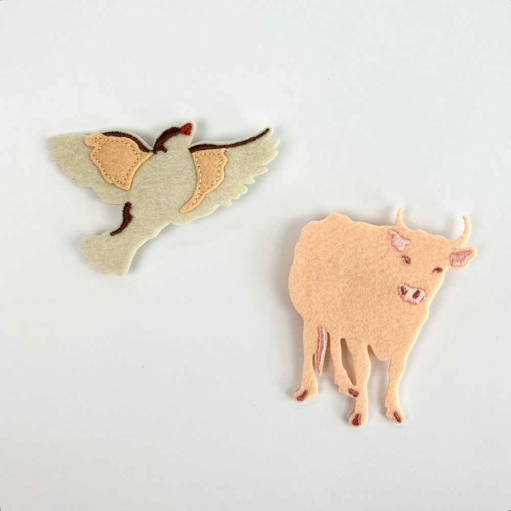 【予約販売】素描展 フェルトブローチ（11月下旬以降順次発送予定）