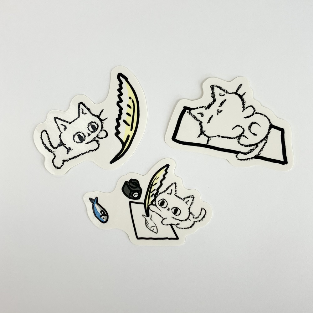 【予約販売】素描展 すねこダイカットステッカー（11月下旬以降順次発送予定）