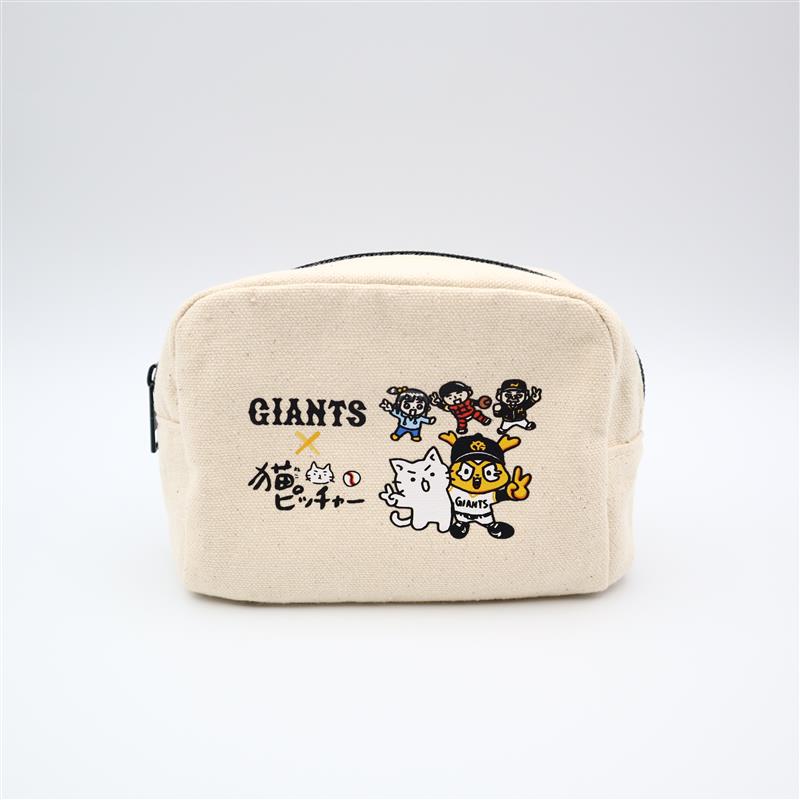 GIANTS×猫ピッチャー ファスナーポーチ（ピース）